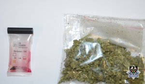 Na zdjęciu zabezpieczone narkotyki w postaci marihuany.