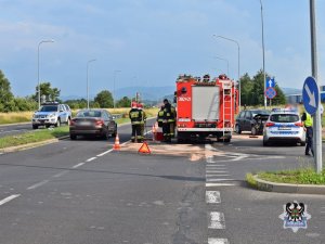 Na zdjęciu miejsce wypadku na ul. Uczniowskiej w Wałbrzychu.