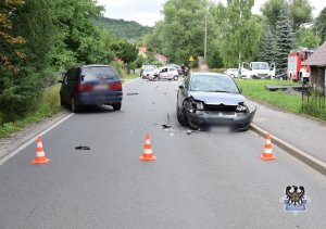 Na zdjęciu miejsce wypadku drogowego w Strudze - inne ujęcie.